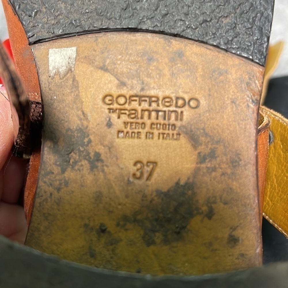 Goffredo Fantini distressed leather knee high brown boots size 37 - Picture 12 of 14